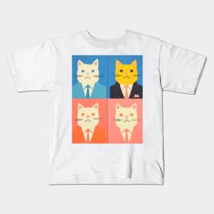 Cute Cats Modern Andy Warhol Style. Bright Vibrant Painted  Cats Kids T-Shirt